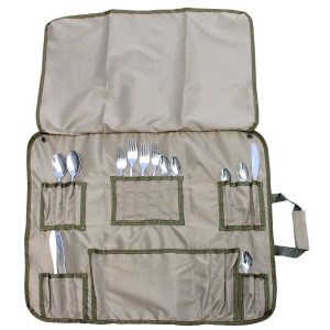 Camp Cover Cutlery Roll-Up Bag - Space for 4 Utensils Sets - Not Kitted