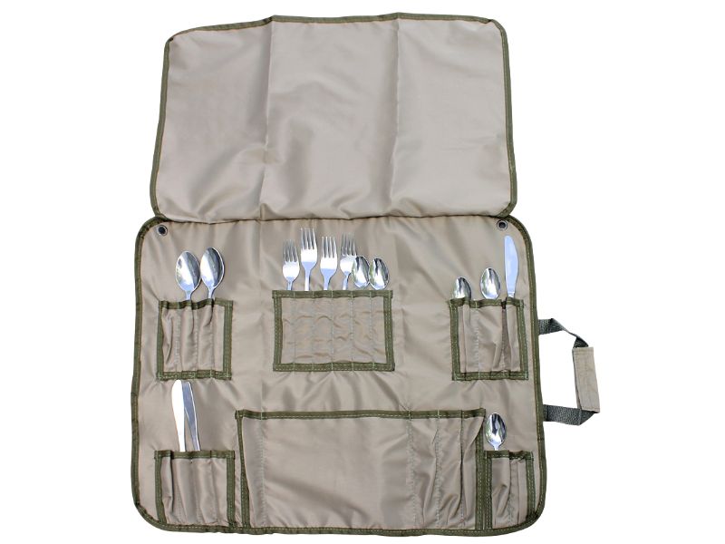 Camp Cover Cutlery Roll-Up Bag - Space for 4 Utensil Sets - Not Kitted