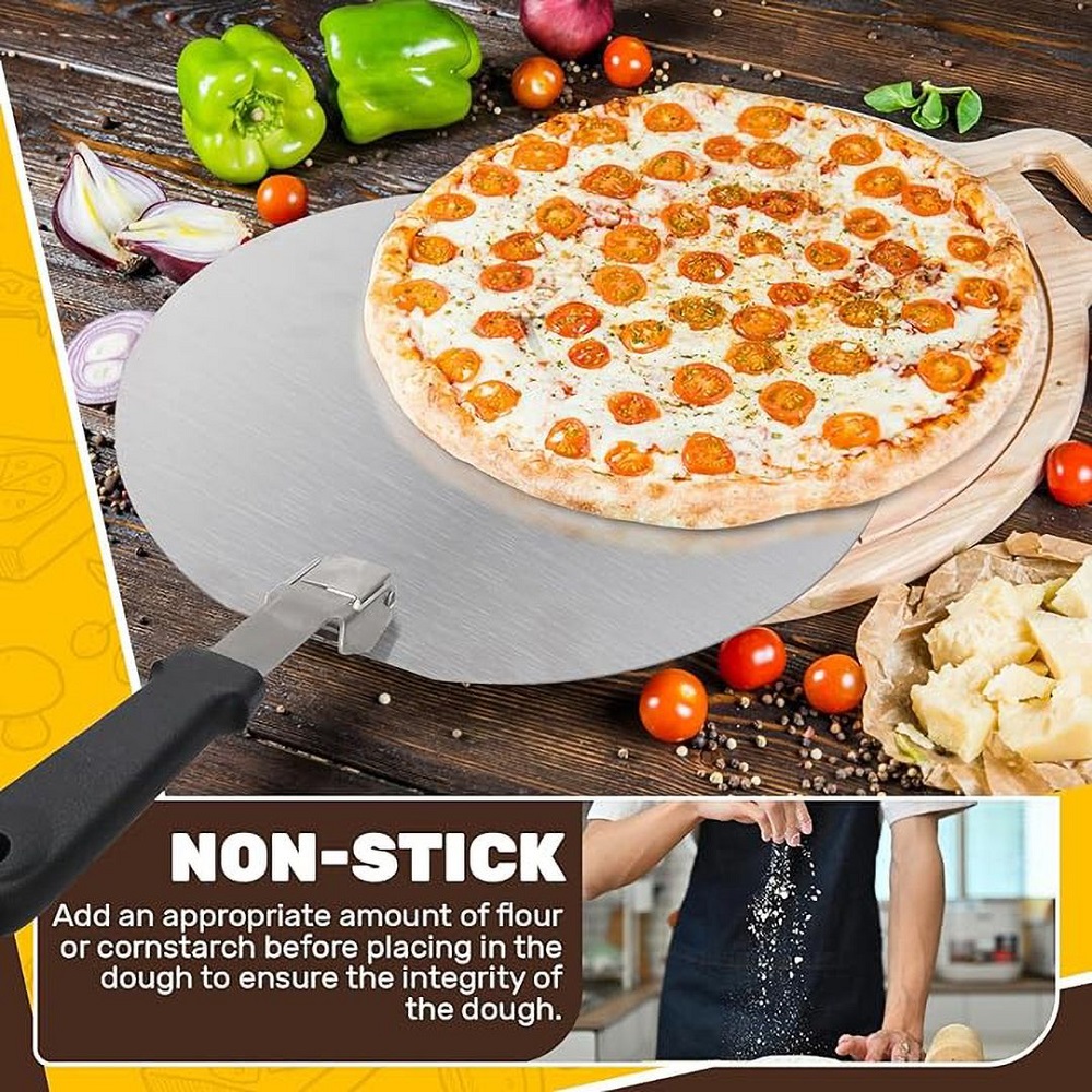 Pizza Oven Spatula - Stainless Steel with Folding Handle - Image 3
