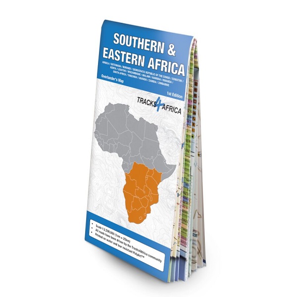 Tracks4Africa Southern & Eastern Africa Paper Map Edition 1