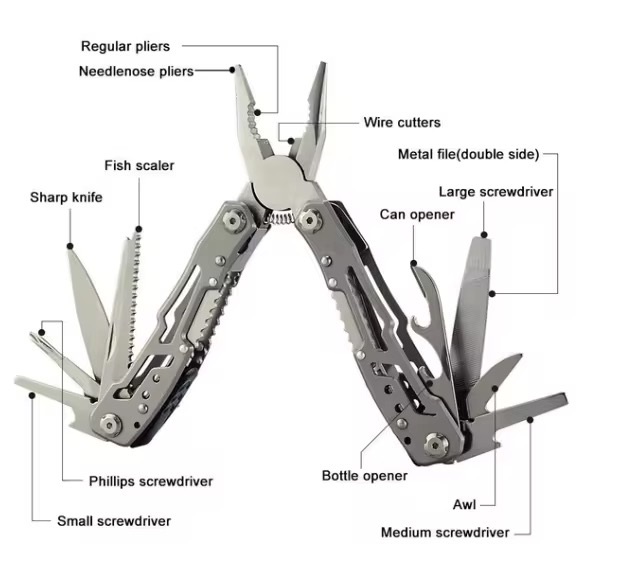 Multi Tool 15 in 1 With Pouch Stainless Steel - Image 2