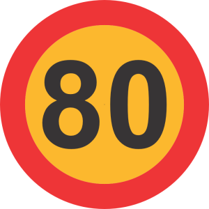 Sticker 80Km Reflective Speed Limit - 190mm